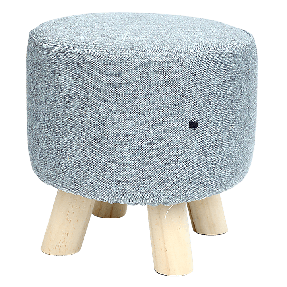 Fabric Ottoman Foot Stool Rest Pouffe Footstool Wood Storage Padded Seat - John Cootes