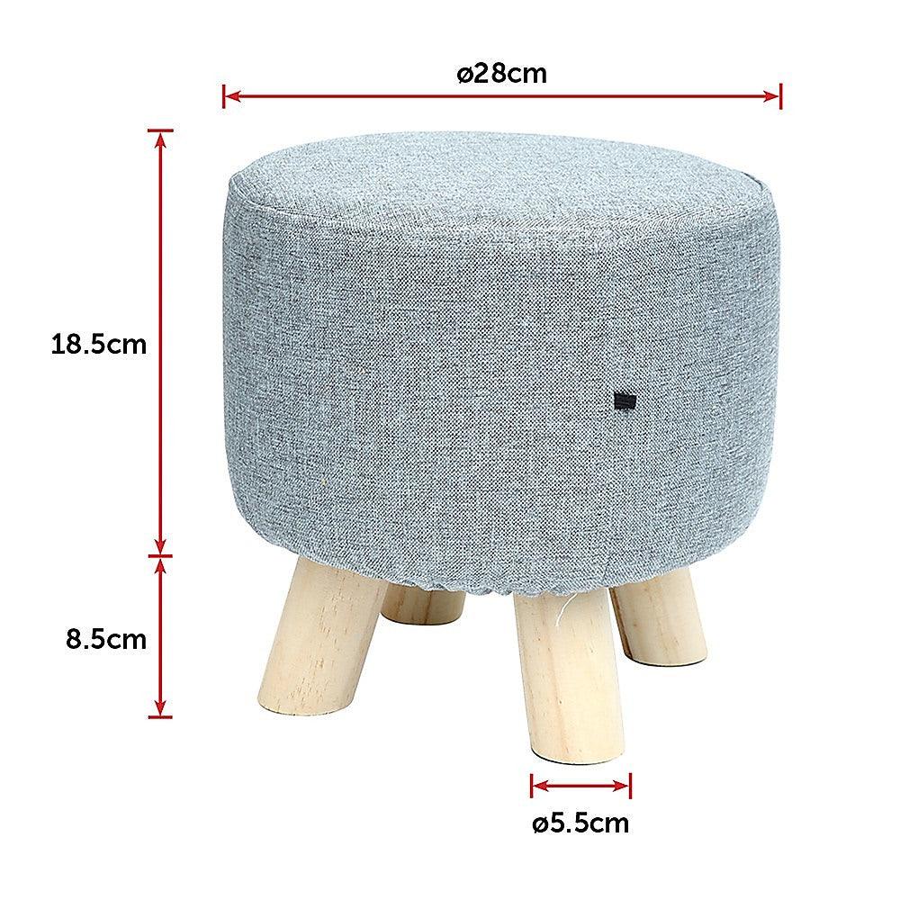 Fabric Ottoman Foot Stool Rest Pouffe Footstool Wood Storage Padded Seat - John Cootes