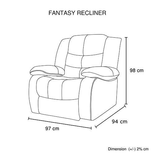 Fantasy Recliner Pu Leather 1R Black - John Cootes