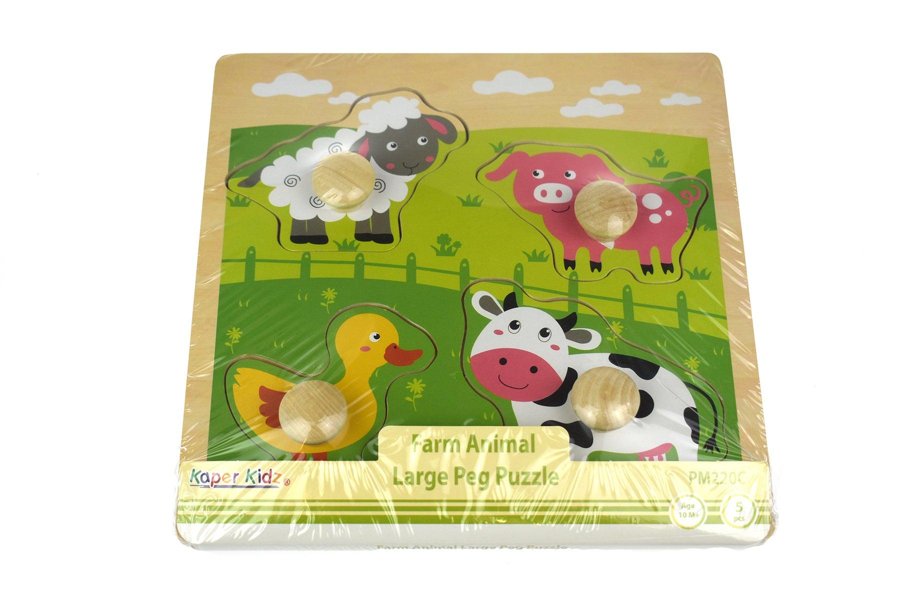 FARM ANIMAL LARGE PEG PUZZLE - John Cootes