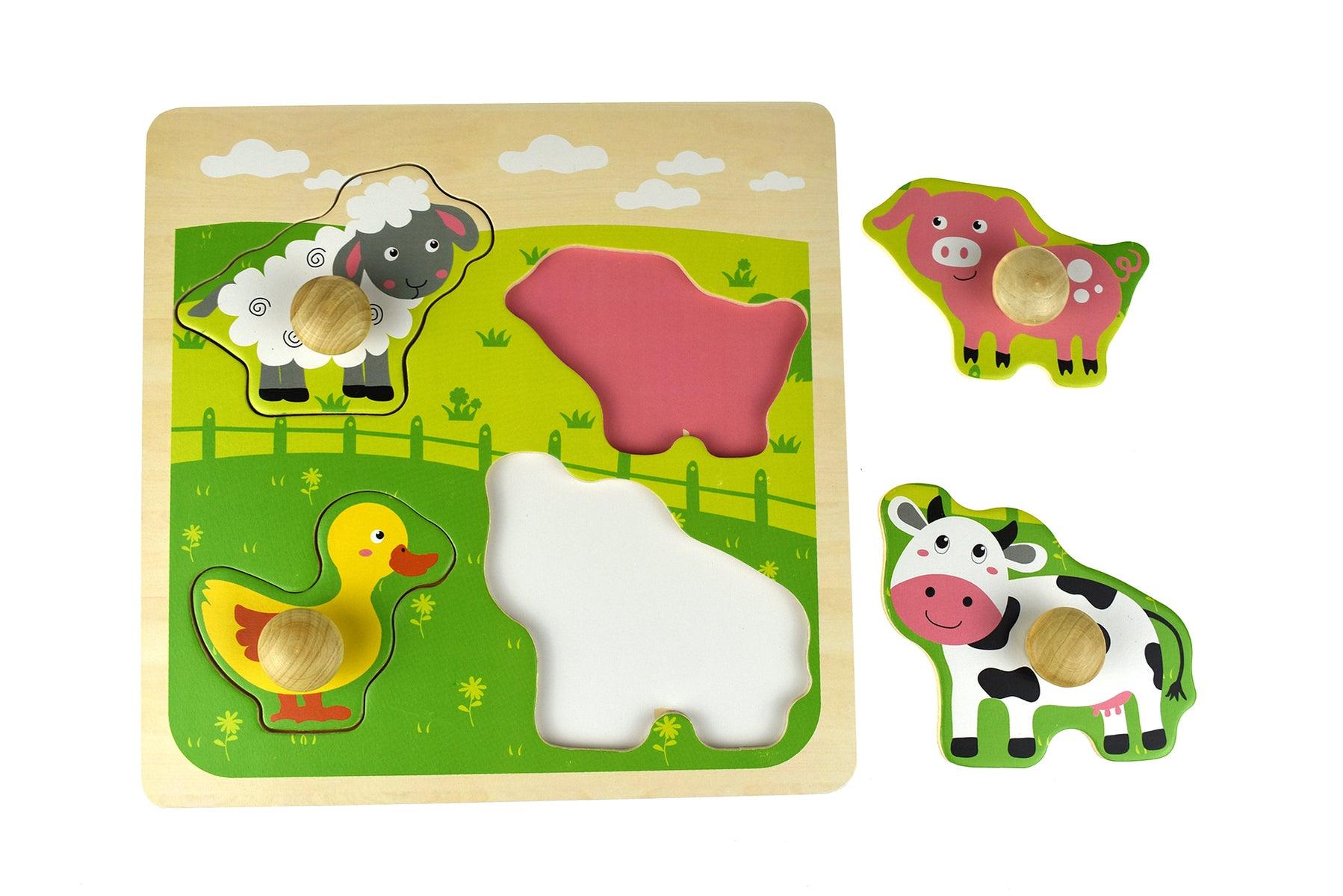 FARM ANIMAL LARGE PEG PUZZLE - John Cootes