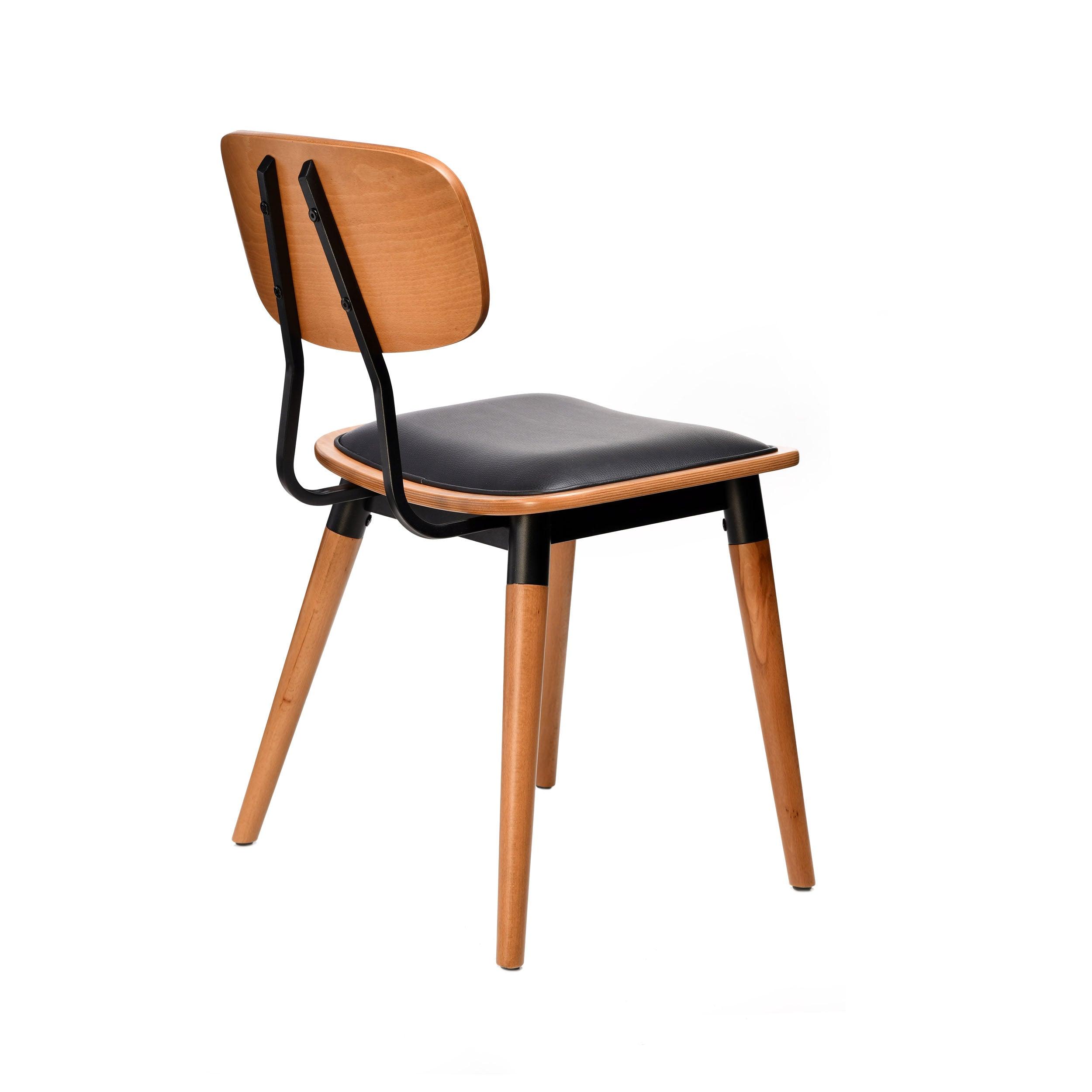 Felix Chair - Ply Seat - Lancaster Oak - Black Frame - John Cootes