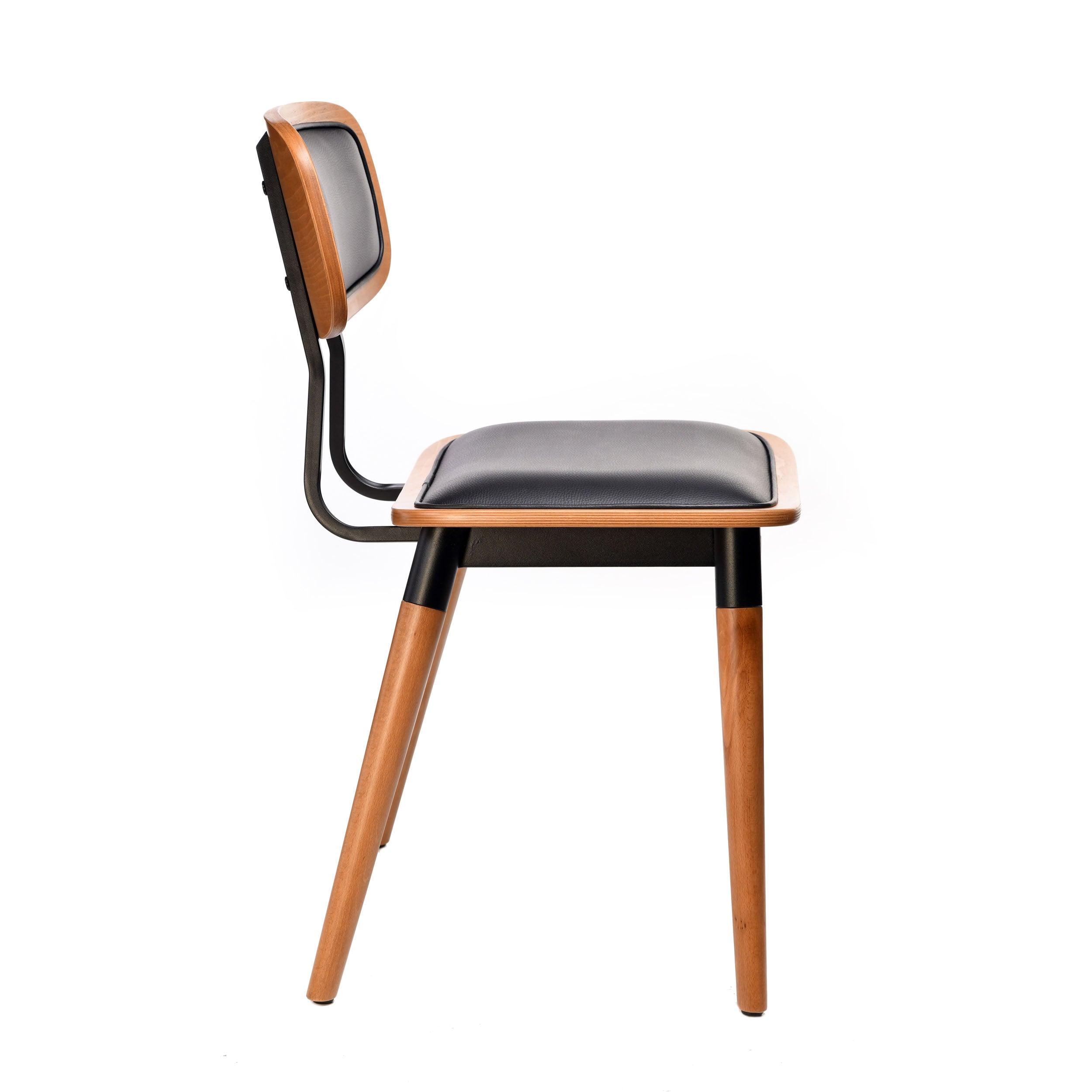 Felix Chair - Ply Seat - Lancaster Oak - Black Frame - John Cootes