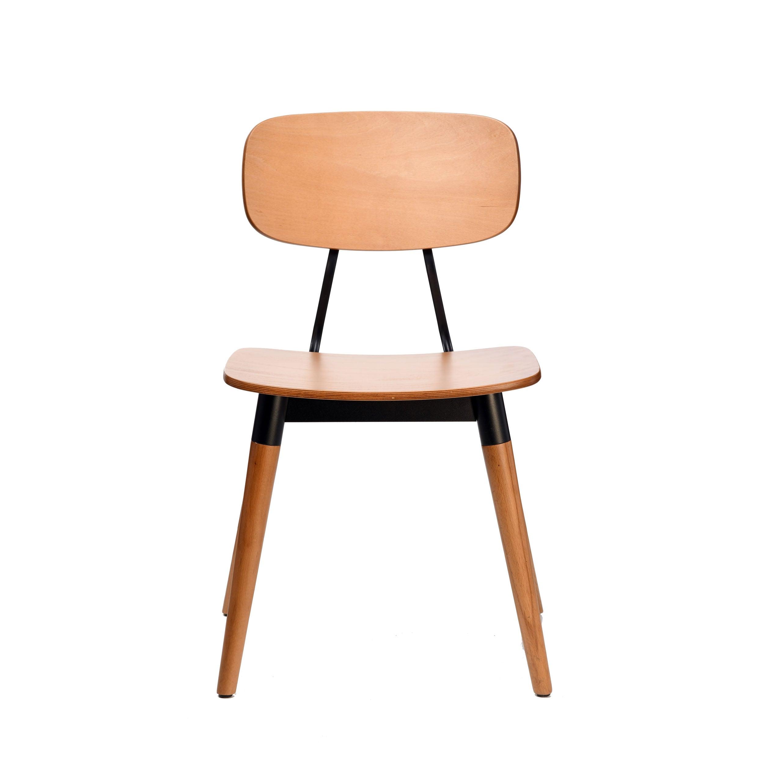 Felix Chair - Ply Seat - Lancaster Oak - Black Frame - John Cootes