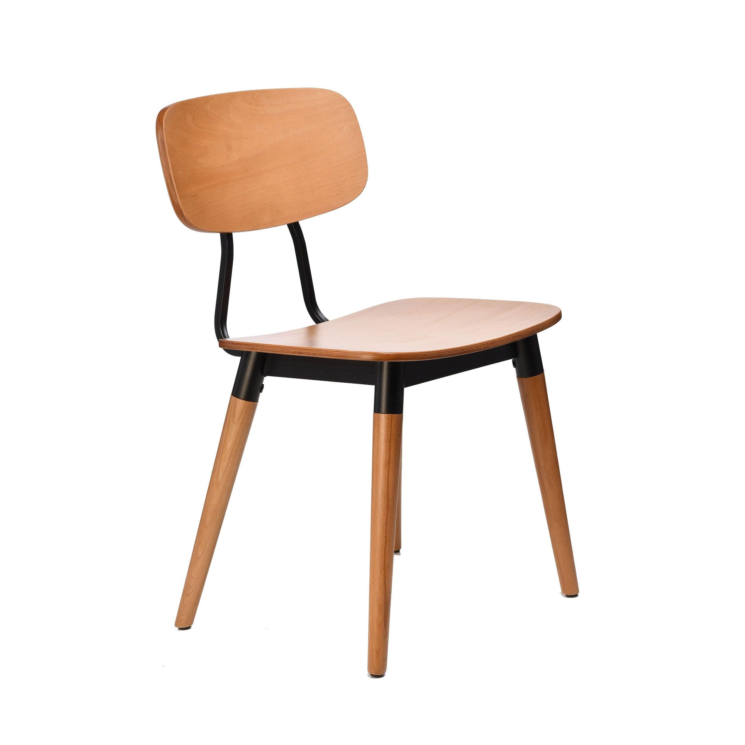 Felix Chair - Ply Seat - Lancaster Oak - Black Frame - John Cootes