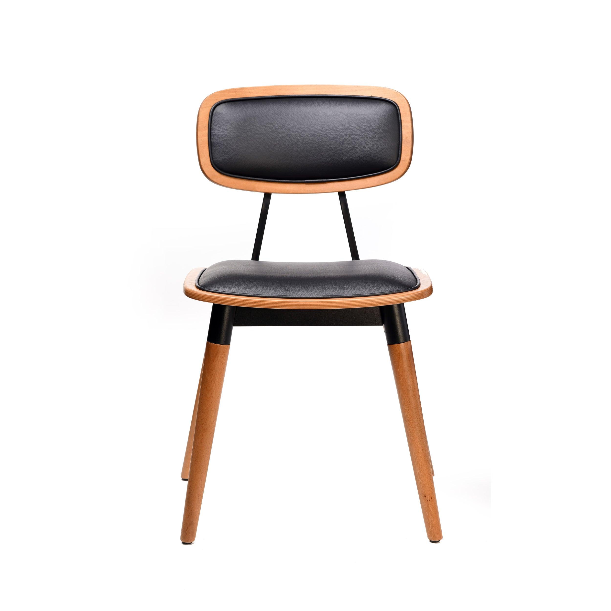 Felix Chair - Ply Seat - Lancaster Oak - Black Frame - John Cootes