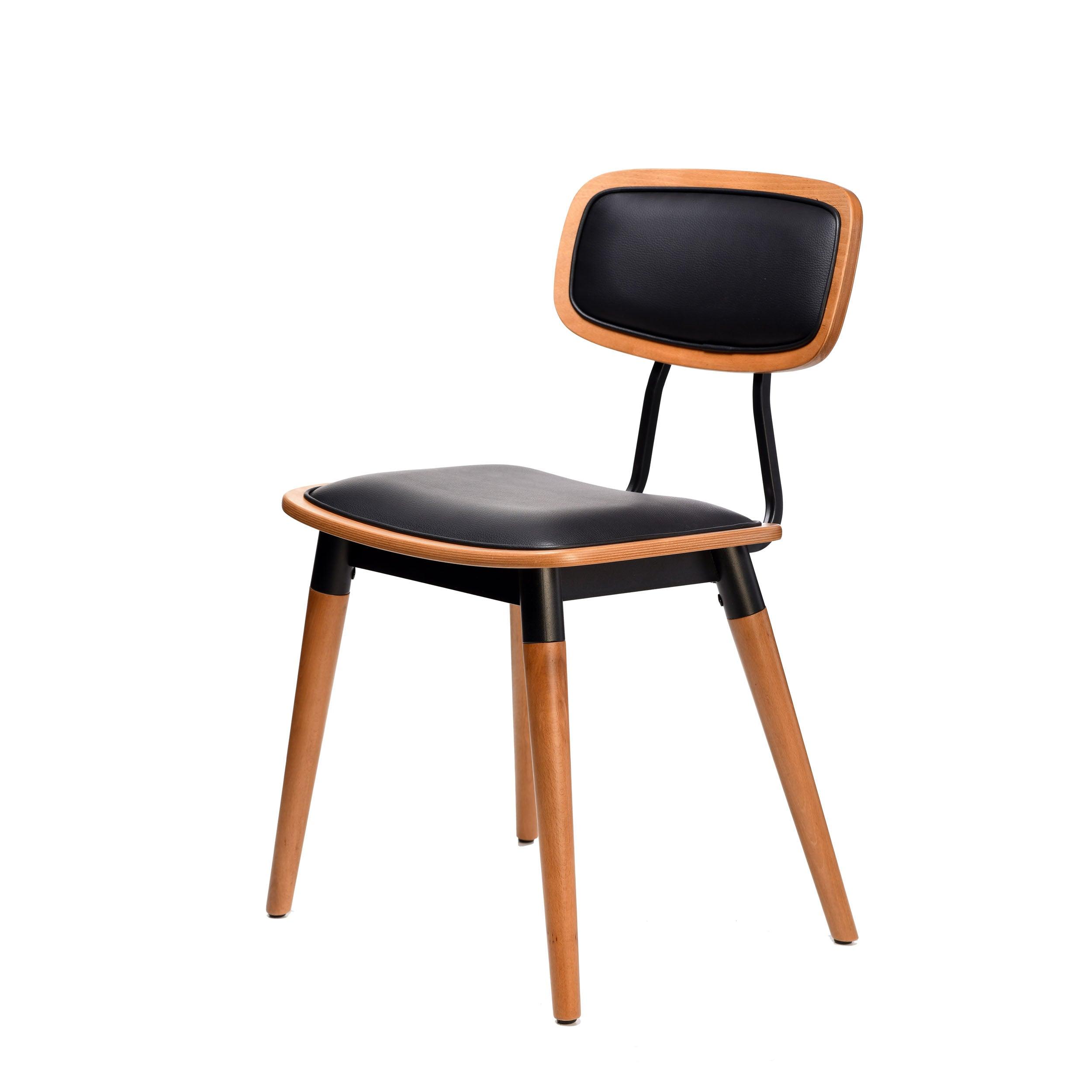 Felix Chair - Ply Seat - Lancaster Oak - Black Frame - John Cootes