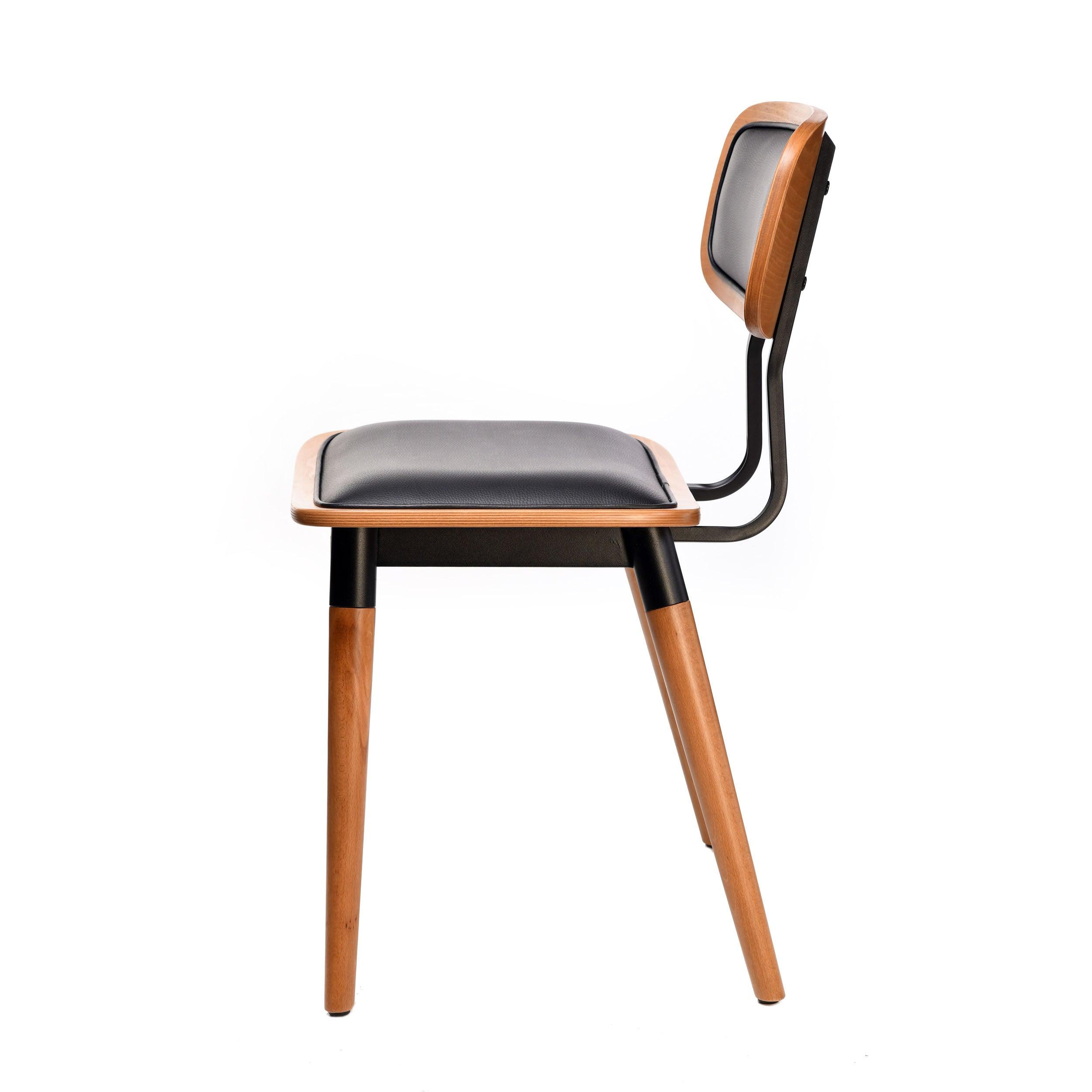 Felix Chair - Ply Seat - Lancaster Oak - Black Frame - John Cootes