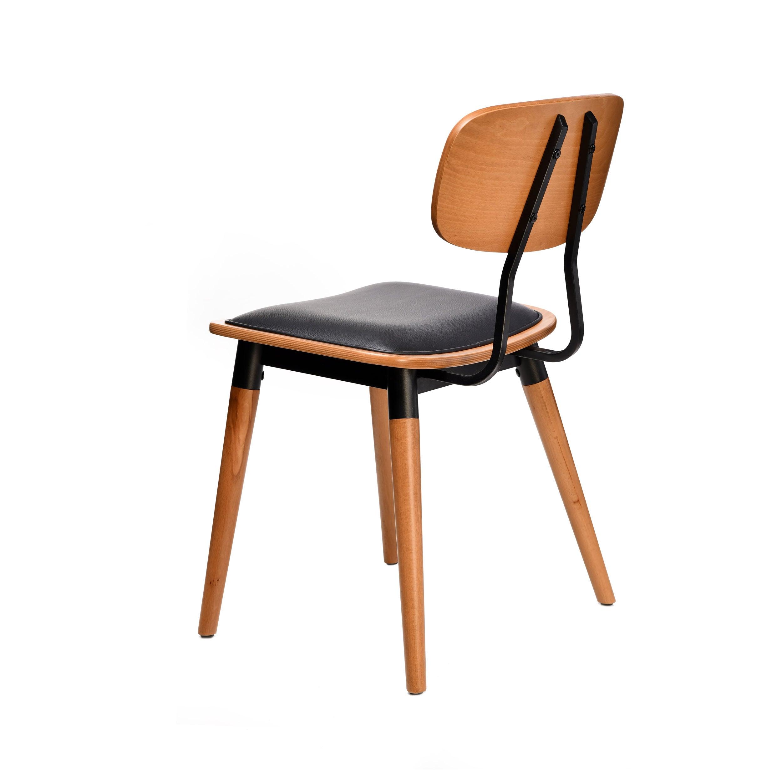 Felix Chair - Ply Seat - Lancaster Oak - Black Frame - John Cootes