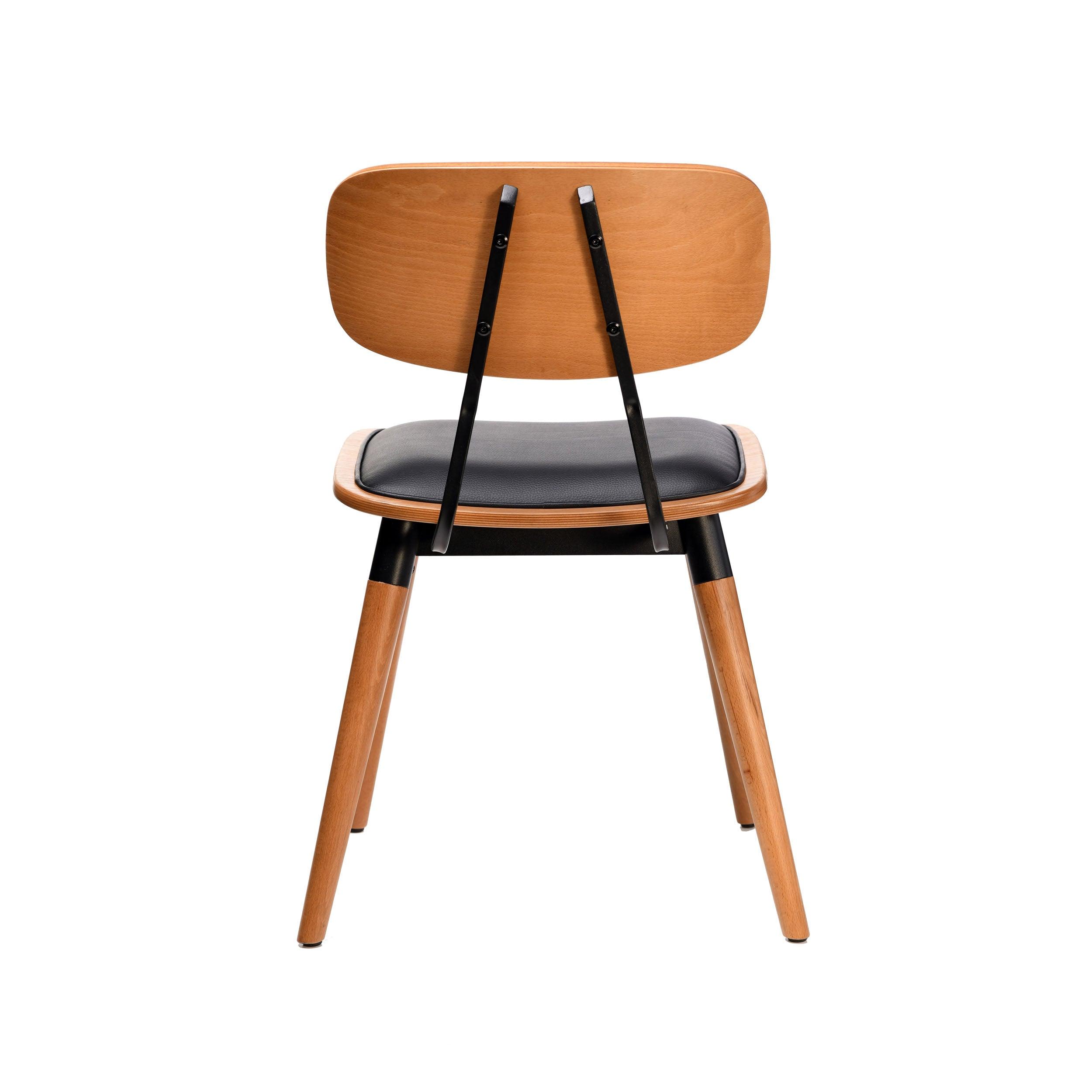 Felix Chair - Ply Seat - Lancaster Oak - Black Frame - John Cootes