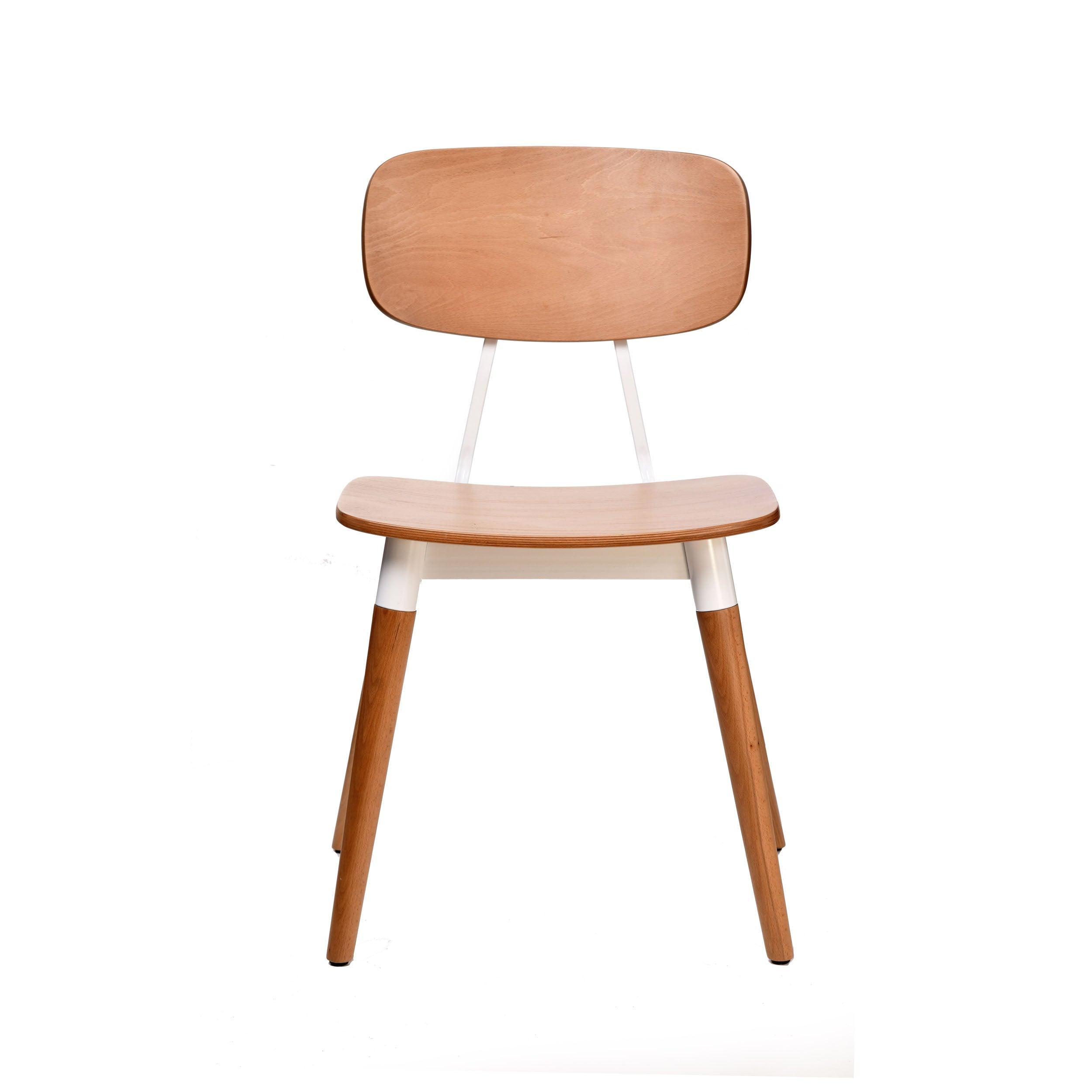 Felix Chair - Ply Seat - Lancaster Oak - White Frame - John Cootes