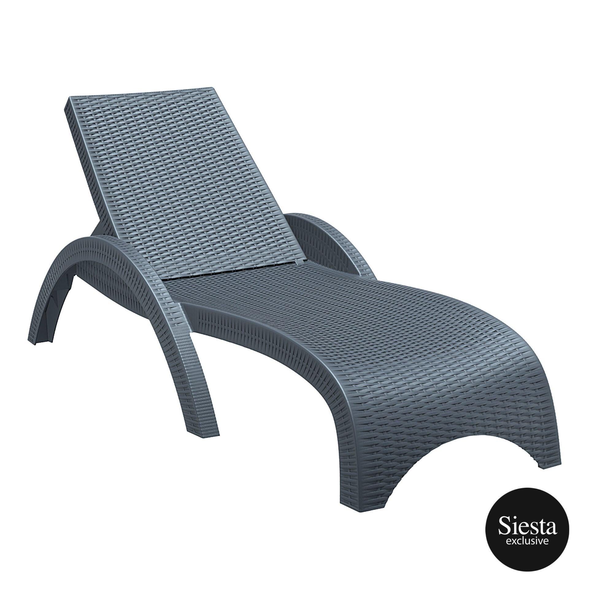 Fiji Sunlounger - Anthracite - John Cootes