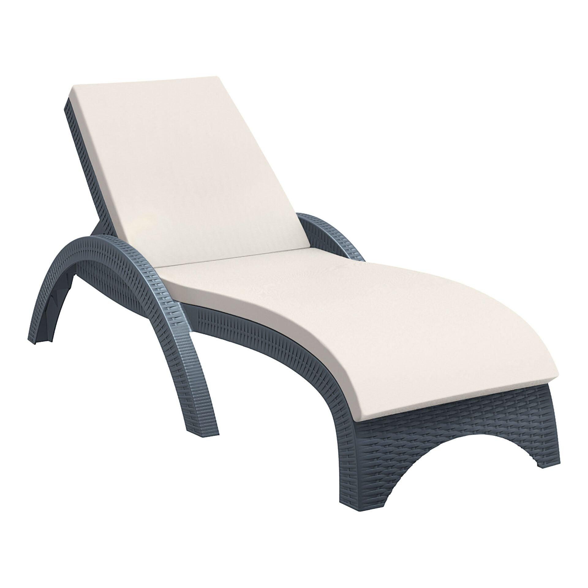 Fiji Sunlounger - Anthracite with Beige Cushion - John Cootes