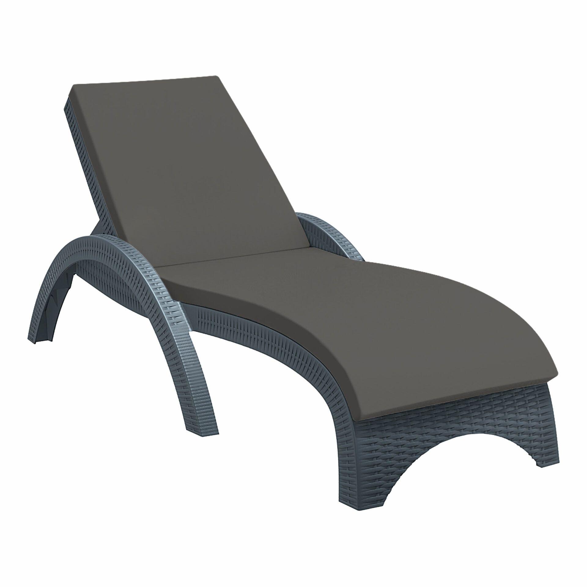 Fiji Sunlounger - Anthracite with Beige Cushion - John Cootes