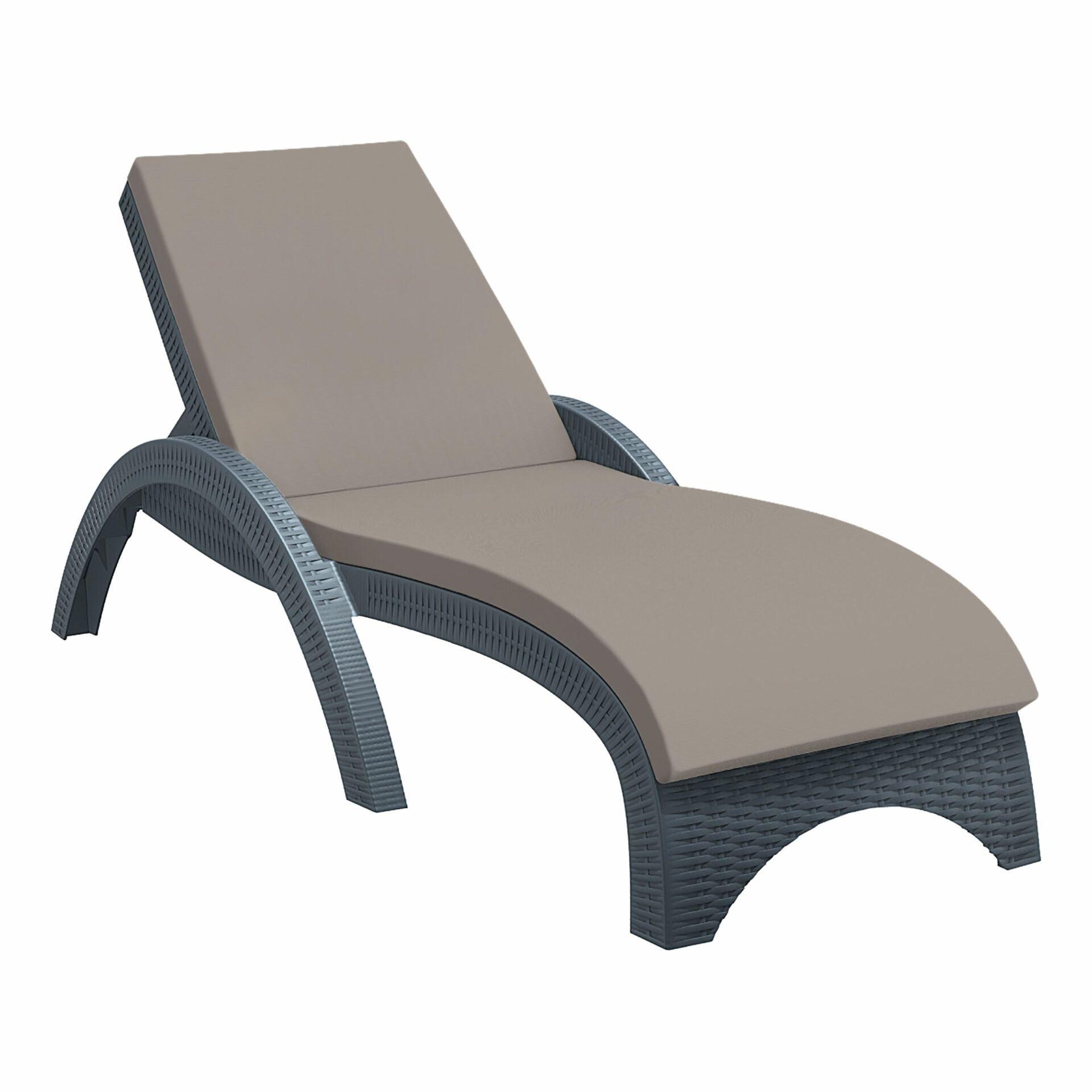 Fiji Sunlounger - Anthracite with Light Brown etisilk Cushion - John Cootes