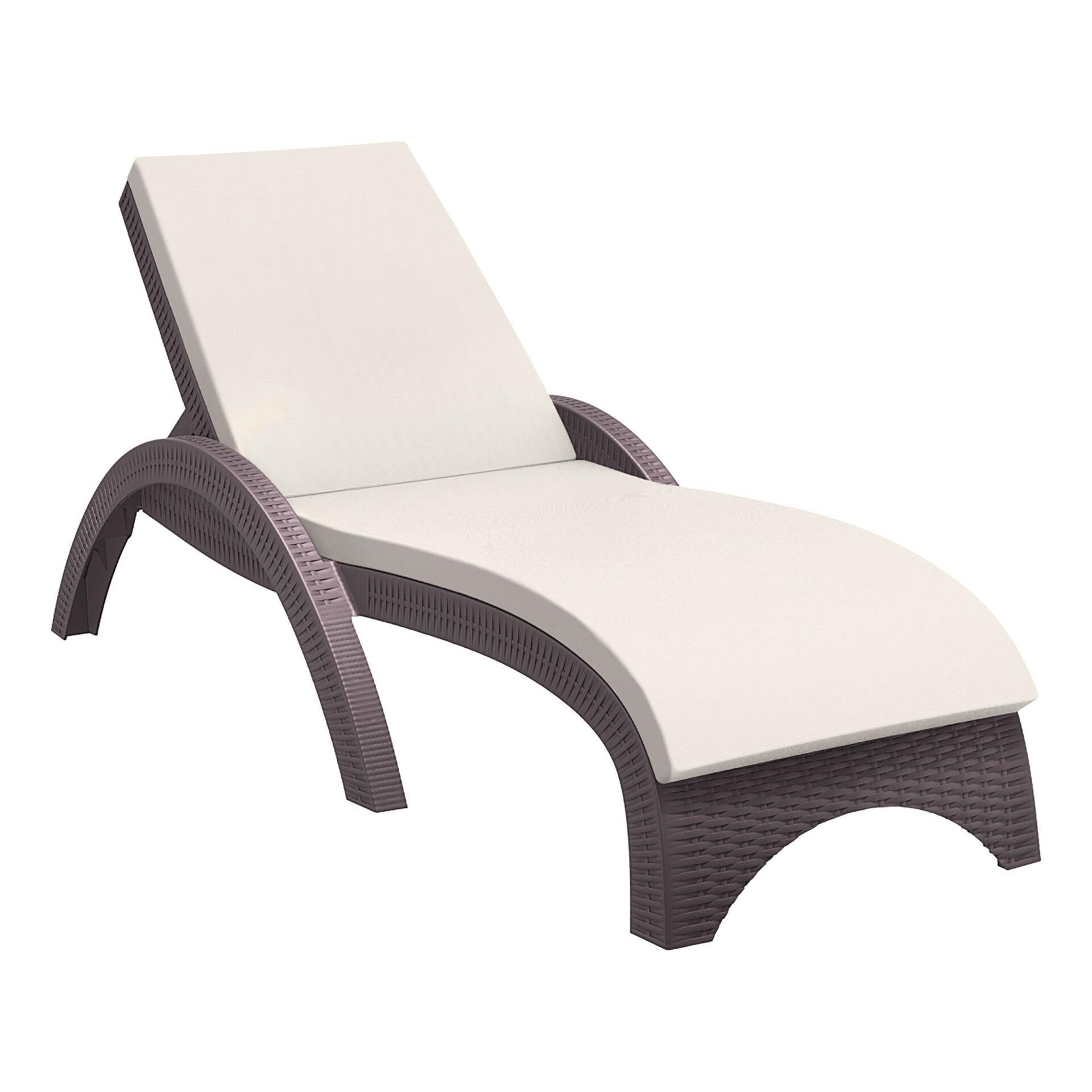 Fiji Sunlounger - Chocolate with Beige Cushion - John Cootes