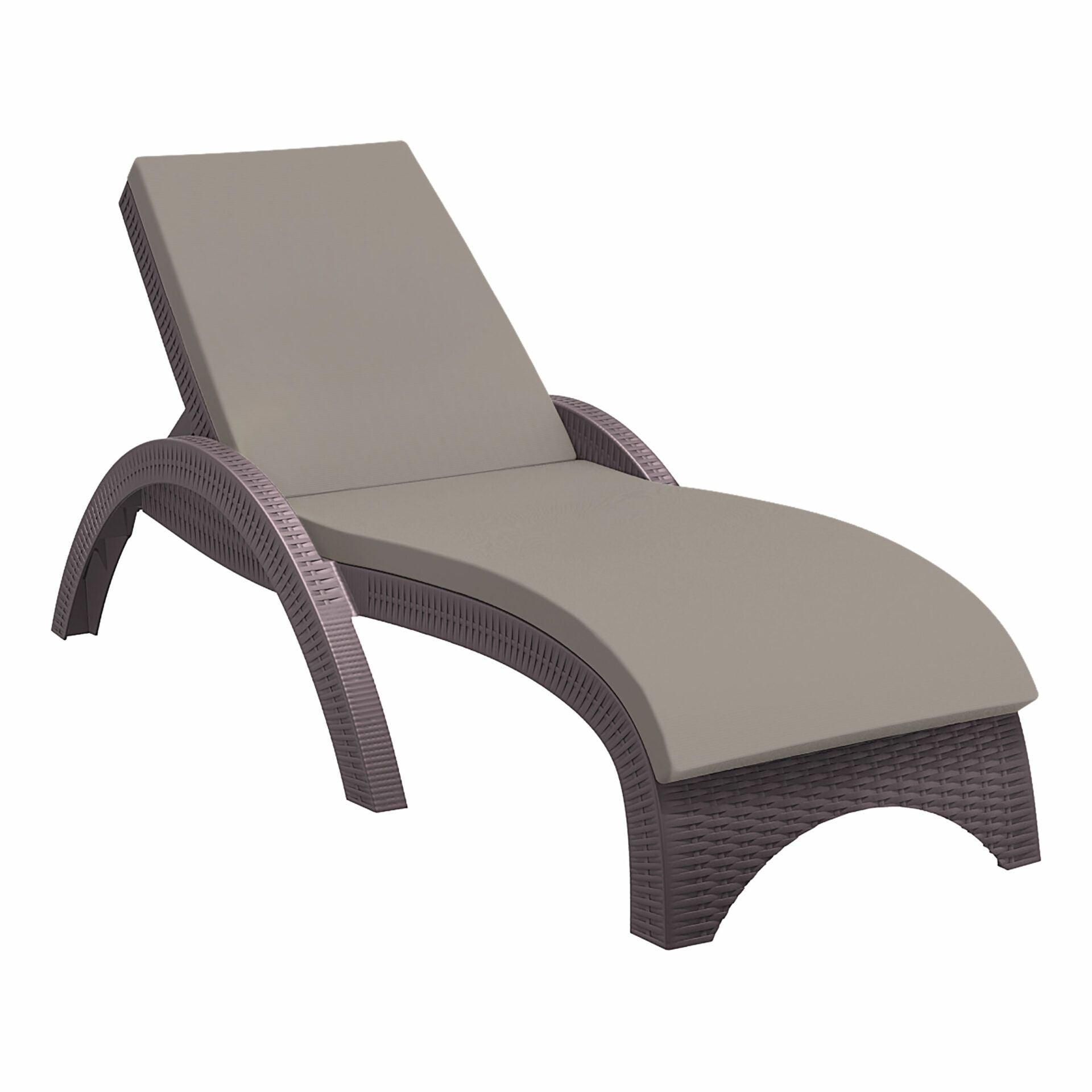 Fiji Sunlounger - Chocolate with Light Brown etisilk Cushion - John Cootes