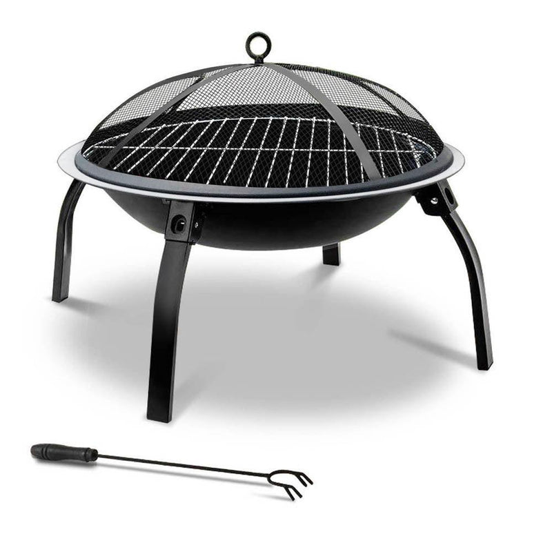 Fire Pit BBQ Charcoal Grill Smoker Portable Outdoor Camping Garden Pits 30'' - John Cootes