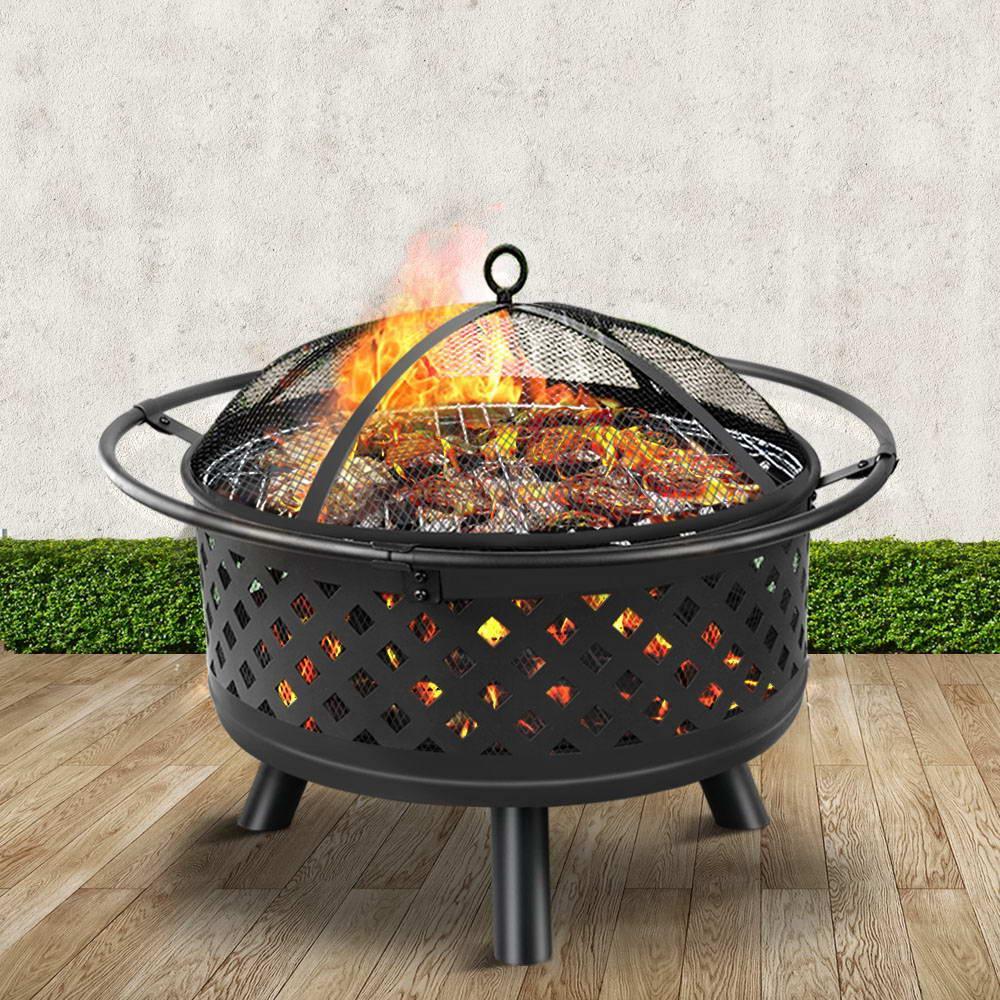 Fire Pit BBQ Grill Smoker Portable Outdoor Fireplace Patio Heater Pits 30'' - John Cootes