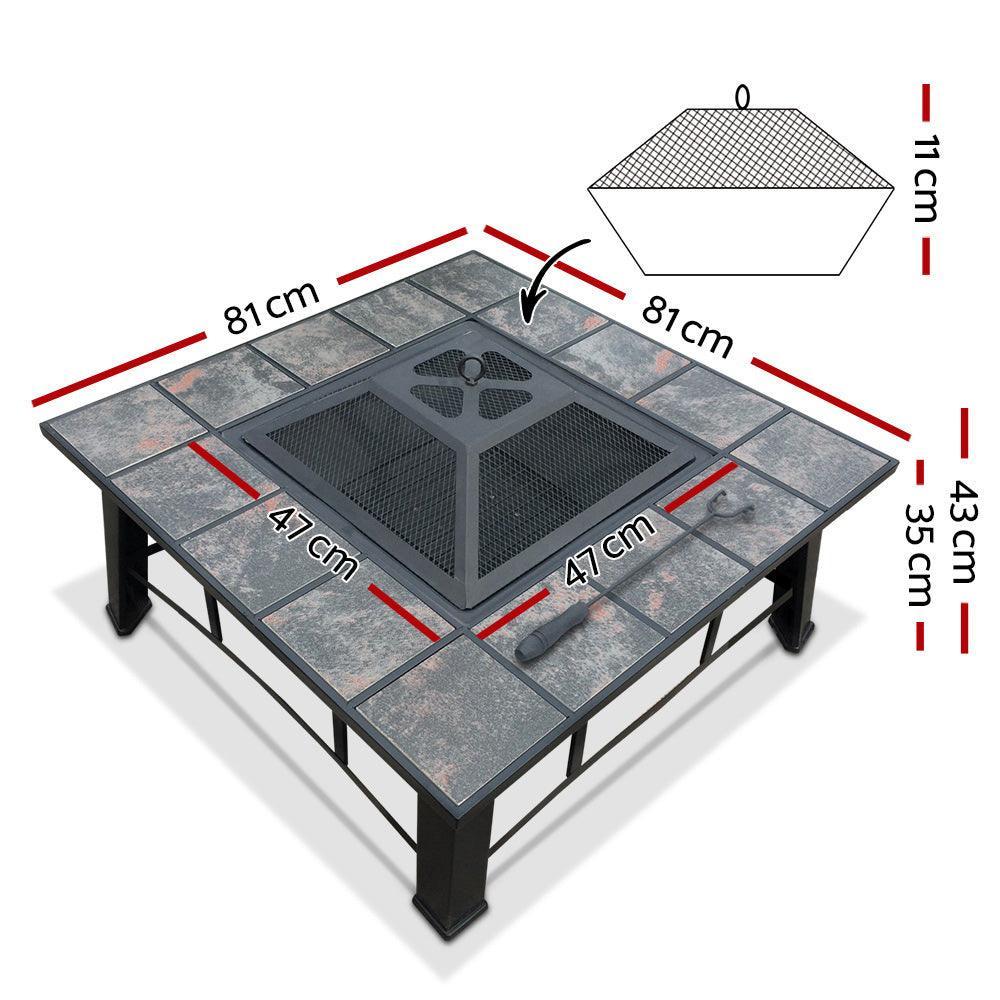 Fire Pit BBQ Grill Smoker Table Outdoor Garden Ice Pits Wood Firepit - John Cootes