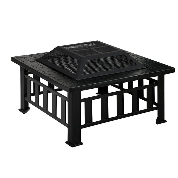 Fire Pit BBQ Table Grill Outdoor Garden Wood Burning Fireplace Stove - John Cootes