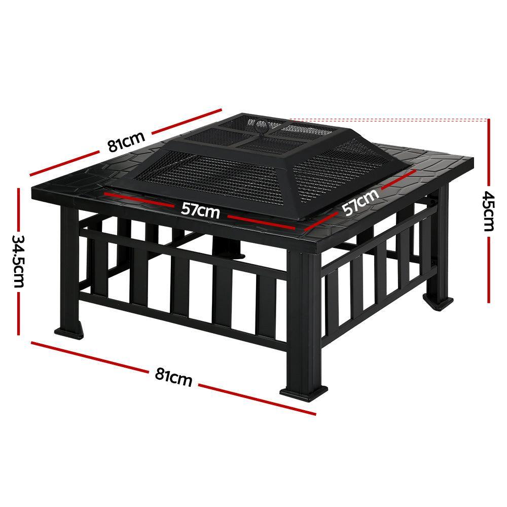 Fire Pit BBQ Table Grill Outdoor Garden Wood Burning Fireplace Stove - John Cootes