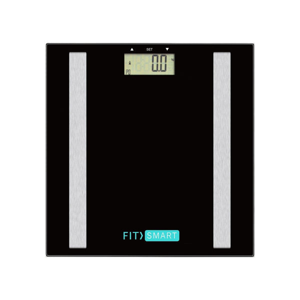 FitSmart Electronic Body Fat Scale Black 7 in 1 Body Analyser LCD Glass Tracker - John Cootes