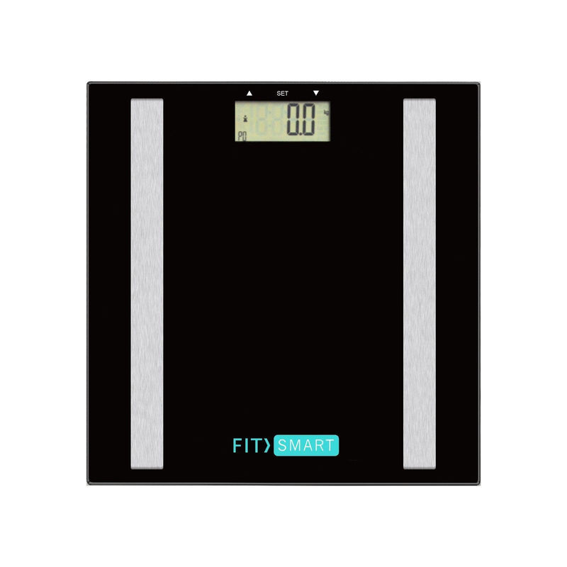 FitSmart Electronic Body Fat Scale Black 7 in 1 Body Analyser LCD Glass Tracker - John Cootes