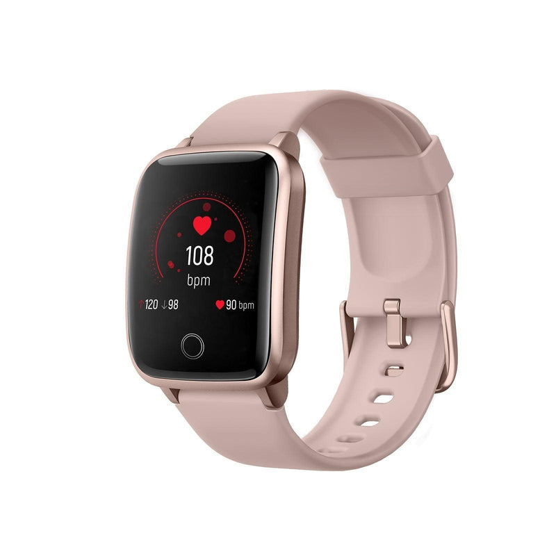 FitSmart Smart Watch Bluetooth Heart Rate Monitor Waterproof LCD Touch Screen - Rose Gold - John Cootes