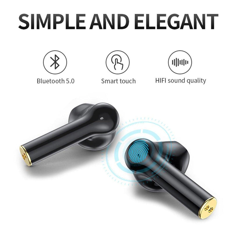 FitSmart Wireless Earbuds Earphones Bluetooth 5.0 For IOS Android In Built Mic - Black - John Cootes