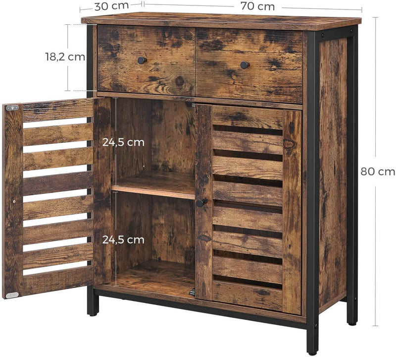 Floor Cabinet with 1 Drawer and Shelf Rustic Brown - John Cootes