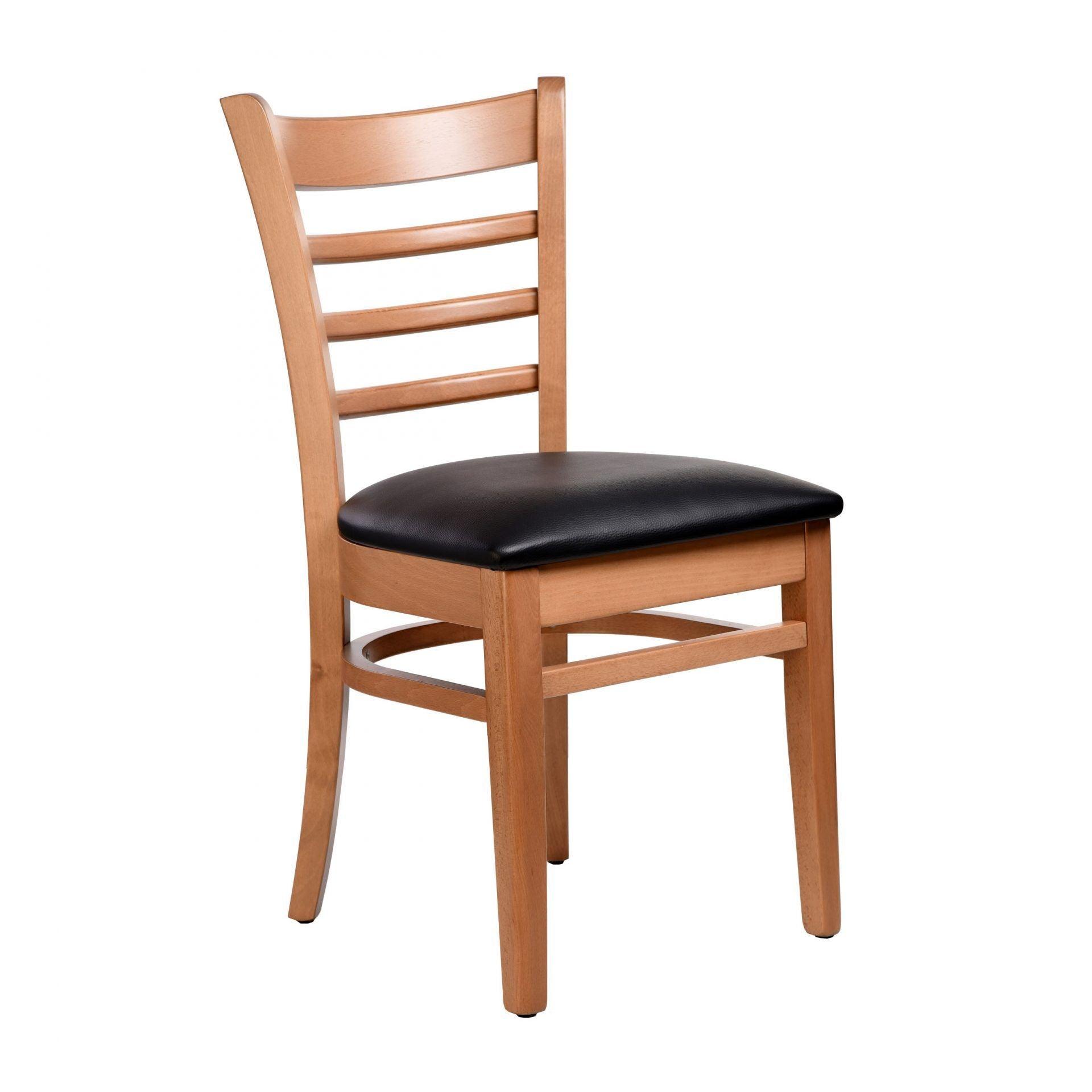 Florence Chair - Natural - Chocolate Vinyl Seat - John Cootes