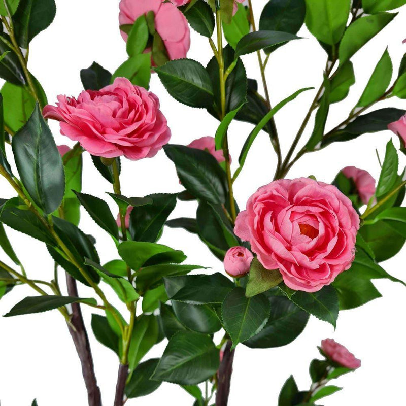 Flowering Natural Pink Artificial Camellia Tree 100cm - John Cootes