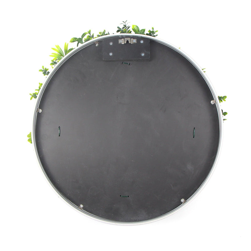 Flowering White Artificial Green Wall Disc UV Resistant 100cm (White Frame) - John Cootes