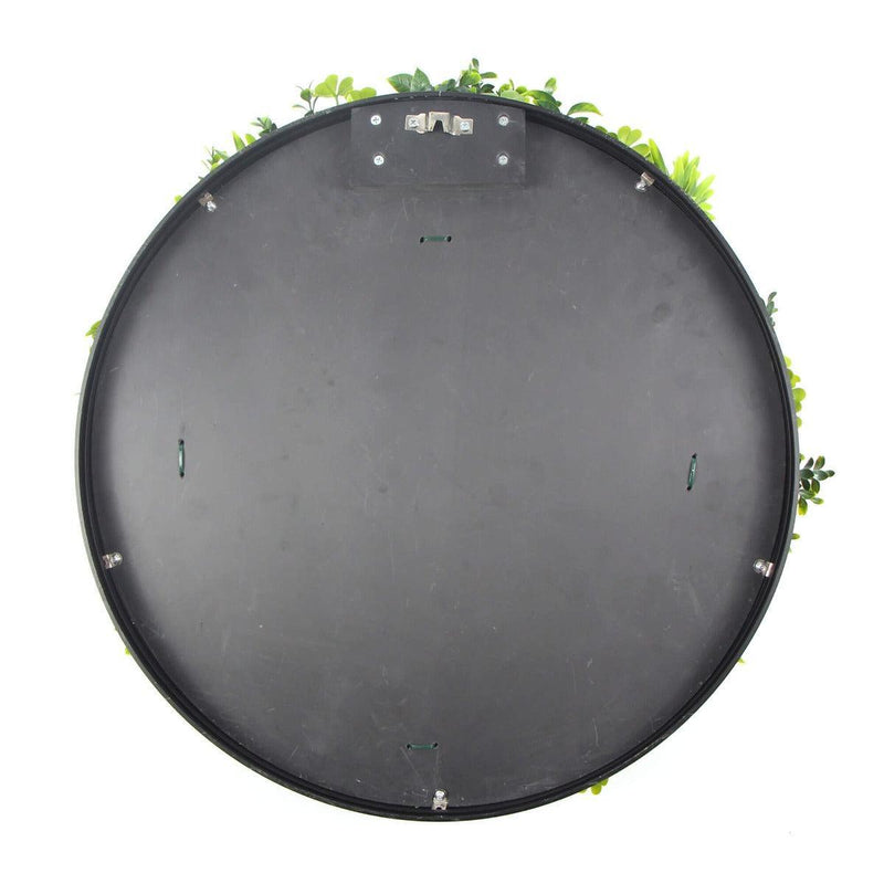 Flowering White Artificial Green Wall Disc UV Resistant 50cm (Black Frame) - John Cootes