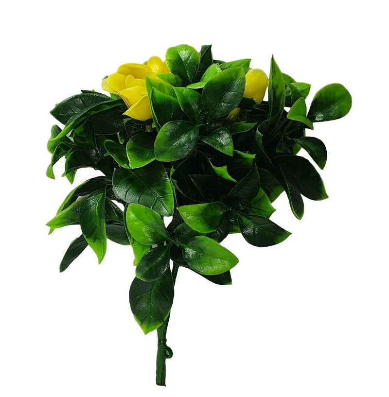 Flowering Yellow Rose Stem UV Resistant 30cm - John Cootes