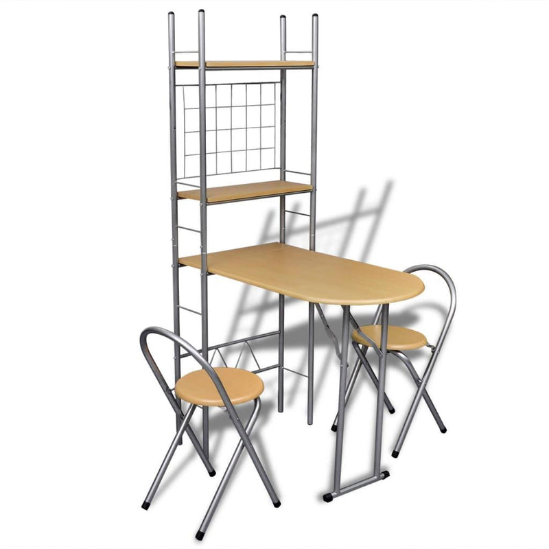 Foldable Breakfast Bar Set With 2 Chairs - John Cootes
