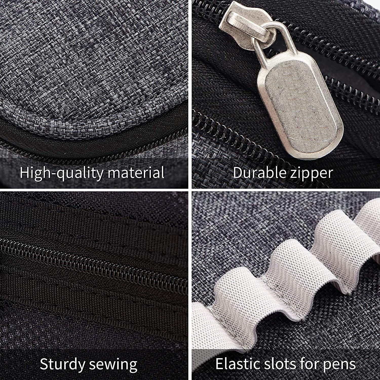 Foldable Large Capacity Pencil Bag for Youth School (Grey) - John Cootes