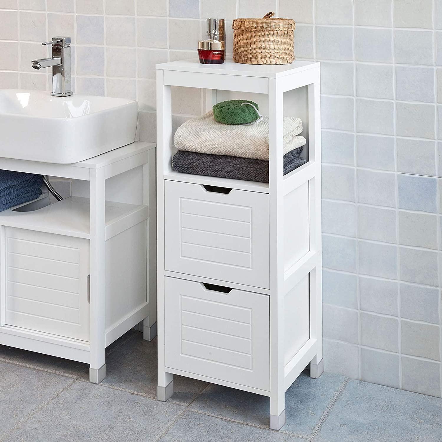 Freestanding Cabinet with 2 Drawers and Shelf for Bathroom - John Cootes