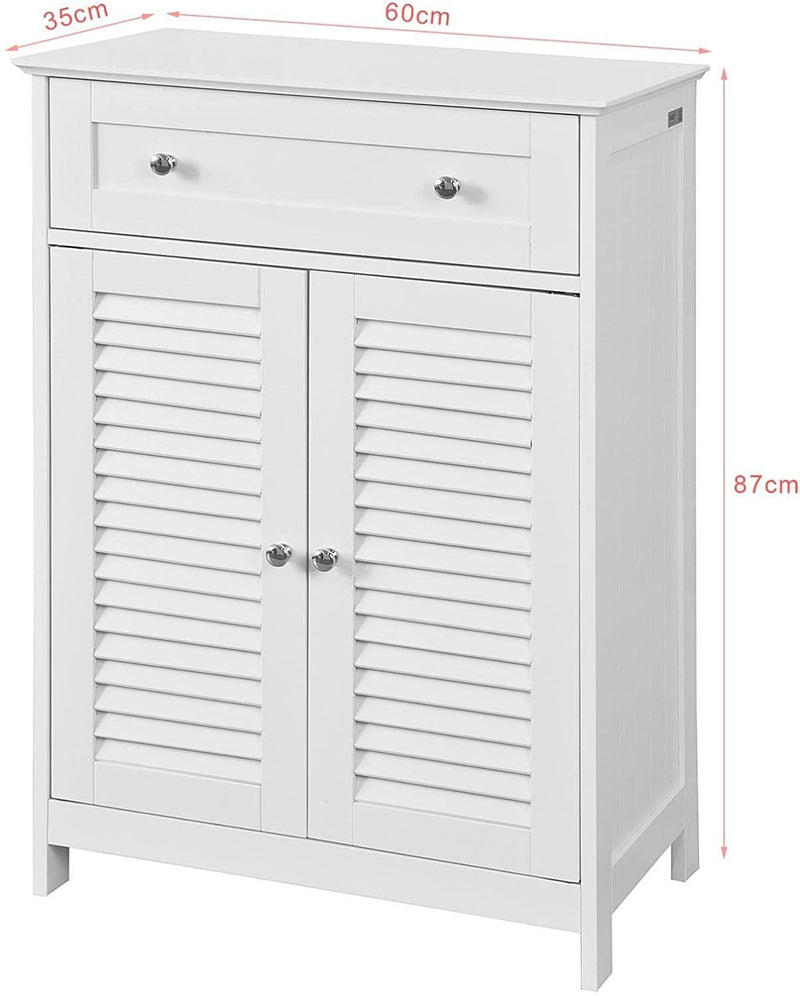 Freestanding Storage Cabinet with Doors/Drawer 60x87x35 cm - John Cootes
