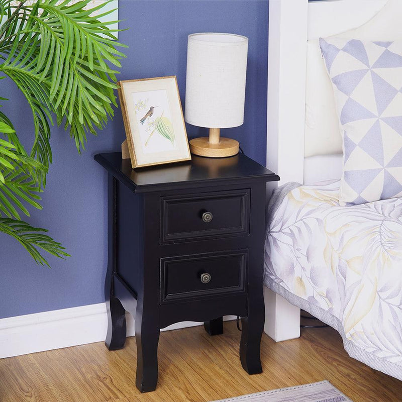 French Bedside Table Nightstand Black Set of 2 - John Cootes