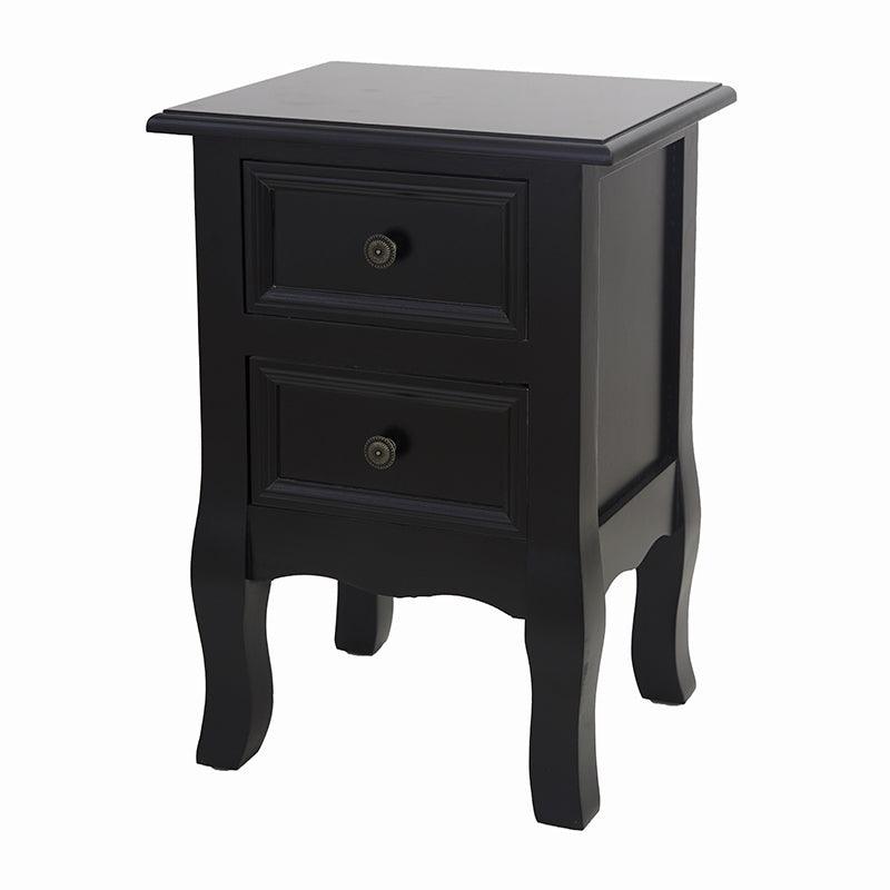 French Bedside Table Nightstand Black Set of 2 - John Cootes