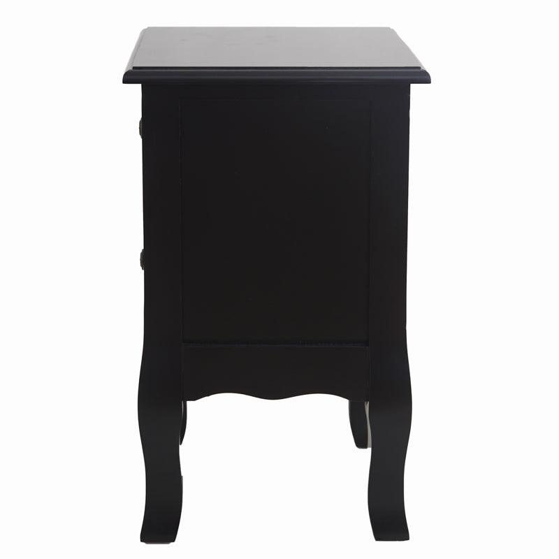 French Bedside Table Nightstand Black Set of 2 - John Cootes