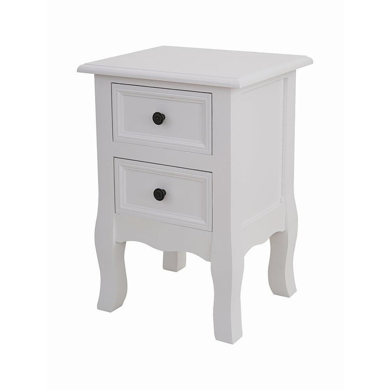 French Bedside Table Nightstand White Set of 2 - John Cootes