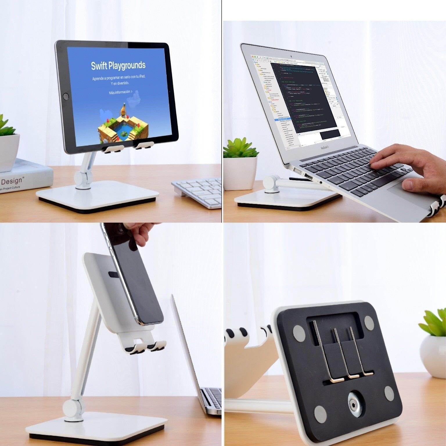 Full Motion 3 in 1 Smartphone Tablet and Notebook Holder White - John Cootes