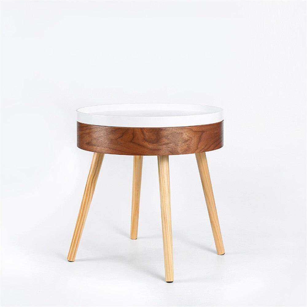 Fuzo Round Side Table With Serving Tray And Storage - John Cootes