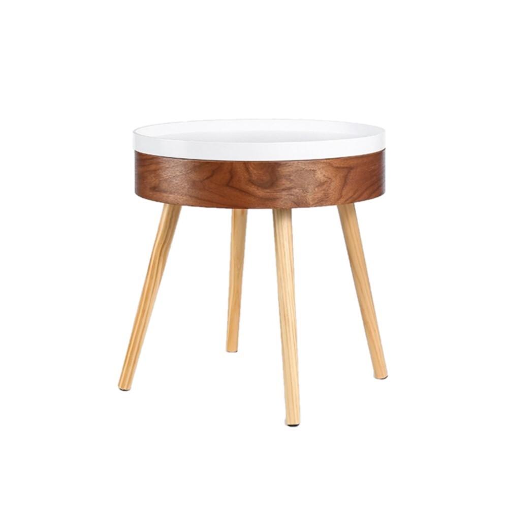 Fuzo Round Side Table With Serving Tray And Storage - John Cootes
