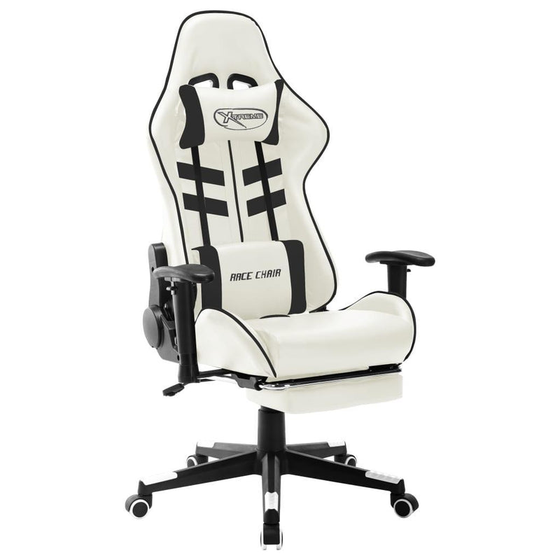 Gaming Chair White And Black Artificial Leather - John Cootes