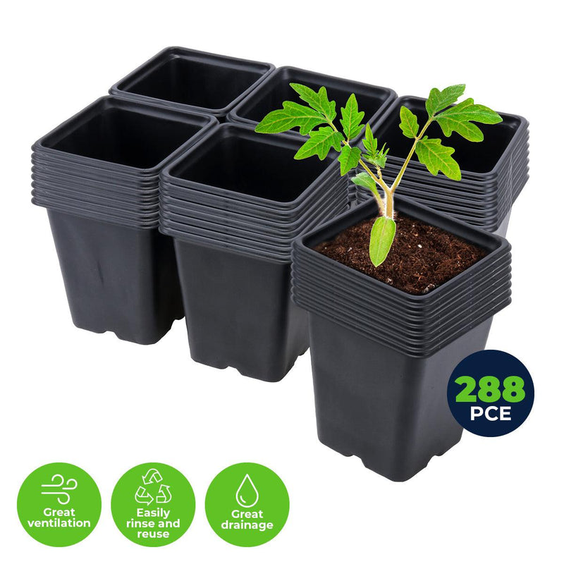 Garden Greens 288PCE Planter Seedling Pot Square Reusable Durable 11cm x 12cm - John Cootes