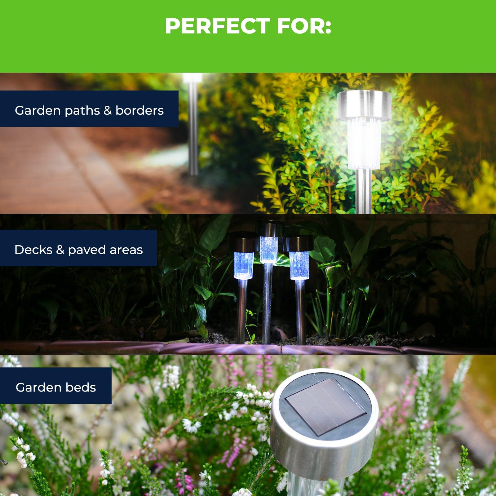 Garden Greens 48PCE Solar Garden/Path Lights Weather Proof Design White LED - John Cootes